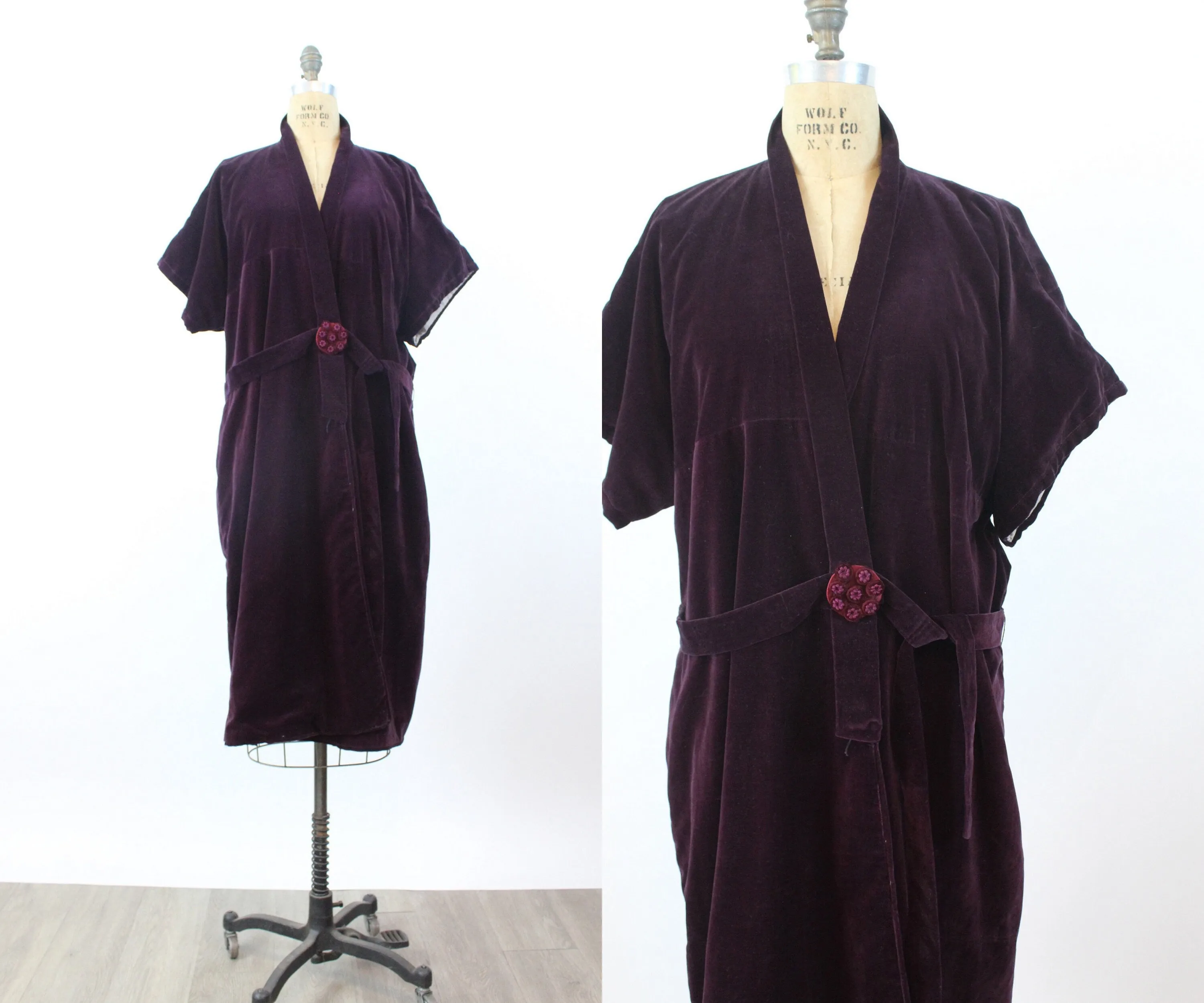 1920s PURPLE velvet kimono COAT robe all sizes | new winter