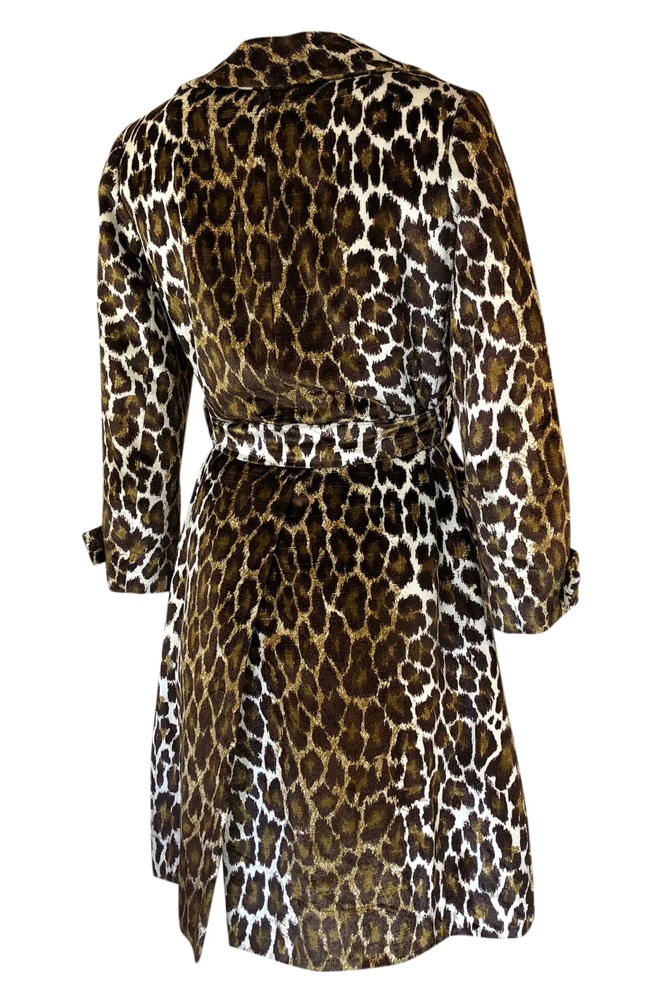 1960s Adele Simpson Amazing Quality Leopard Printed Velveteen Coat