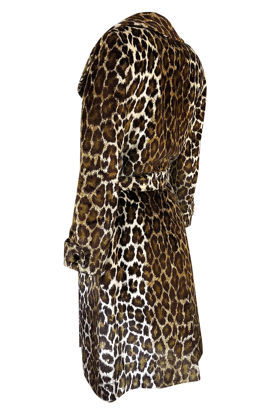 1960s Adele Simpson Amazing Quality Leopard Printed Velveteen Coat