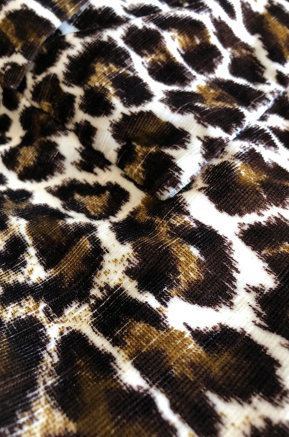 1960s Adele Simpson Amazing Quality Leopard Printed Velveteen Coat