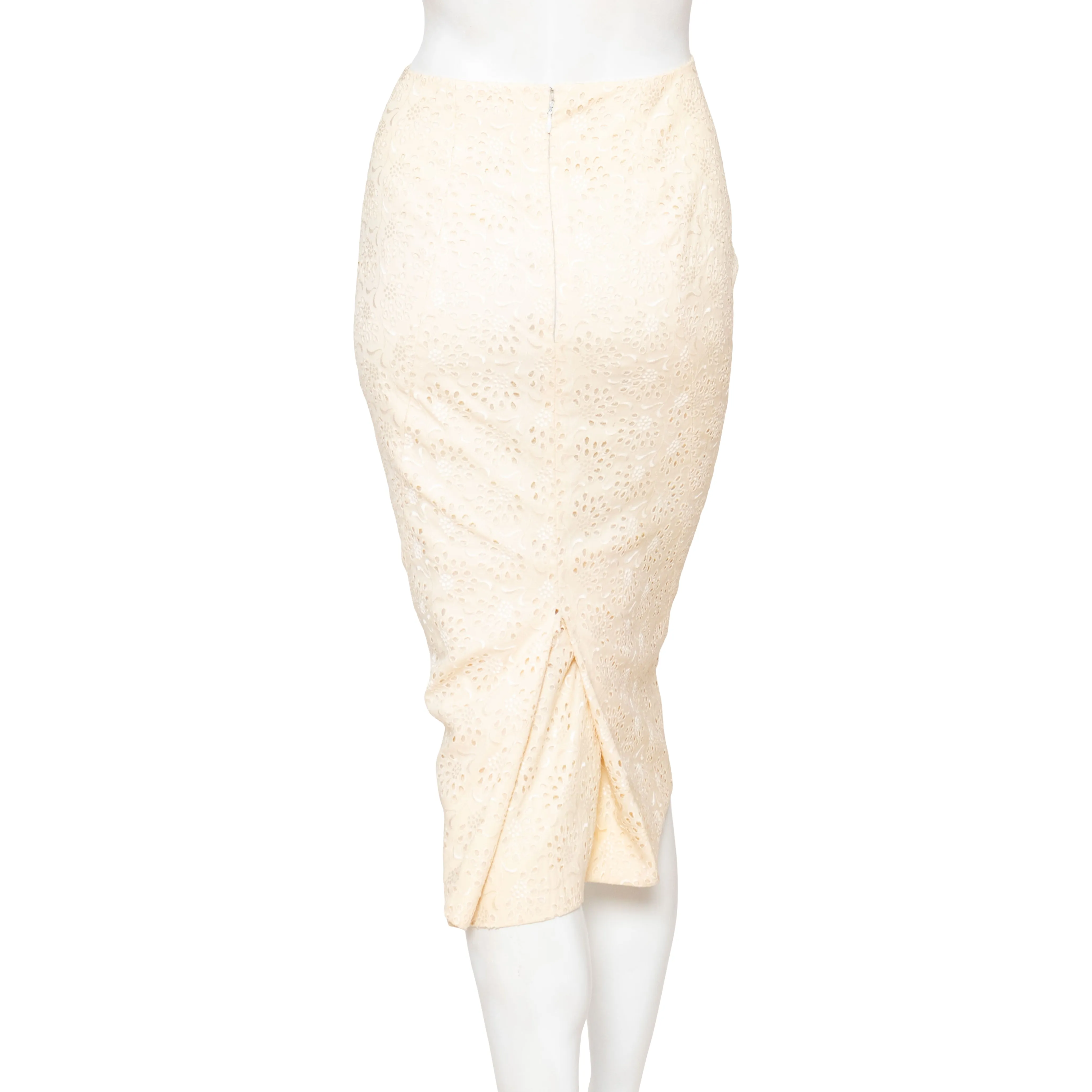 1996 Ivory Broderie Anglaise Skirt Suit