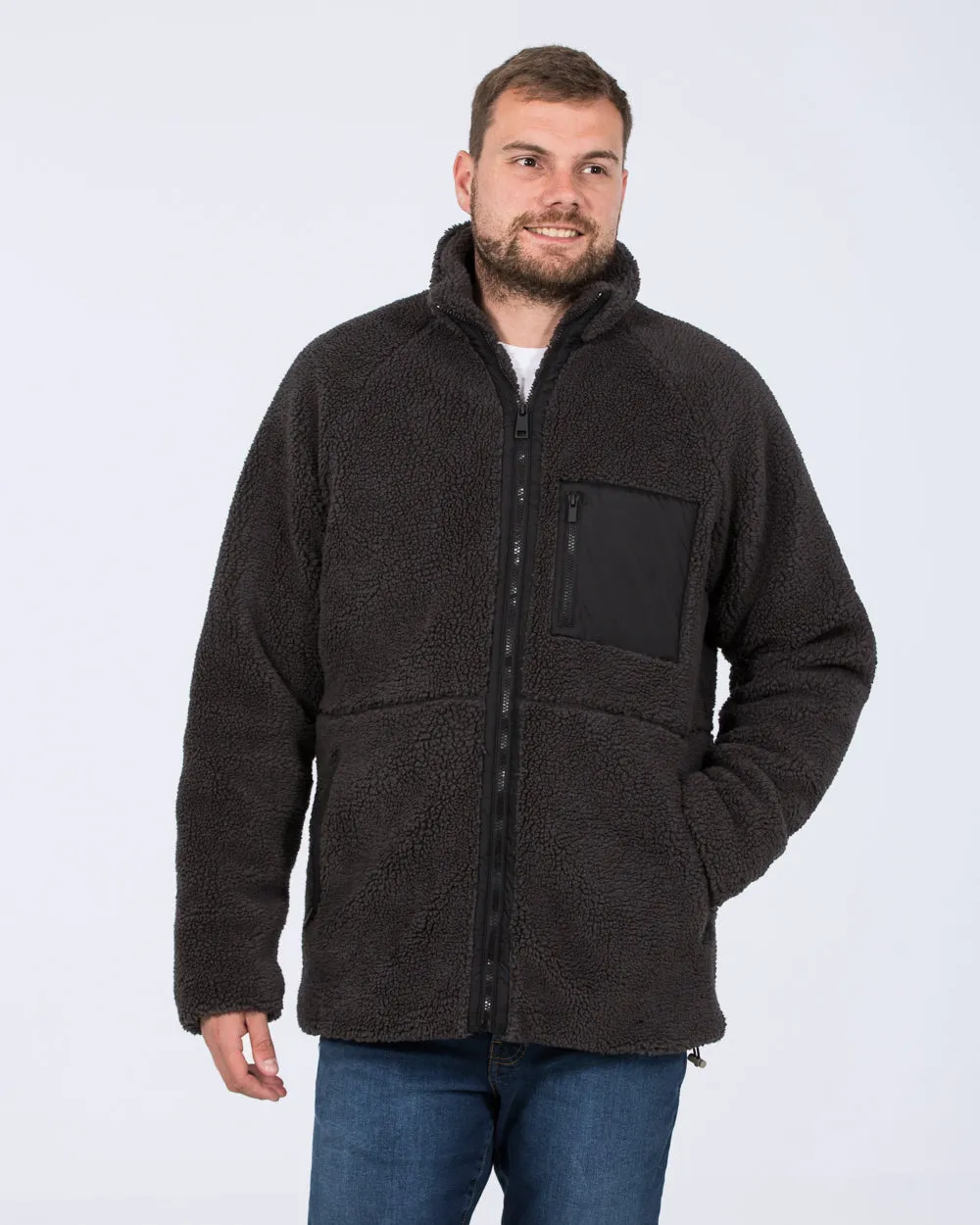 2t Eric Zip Up Tall Fleece Jacket (charcoal)