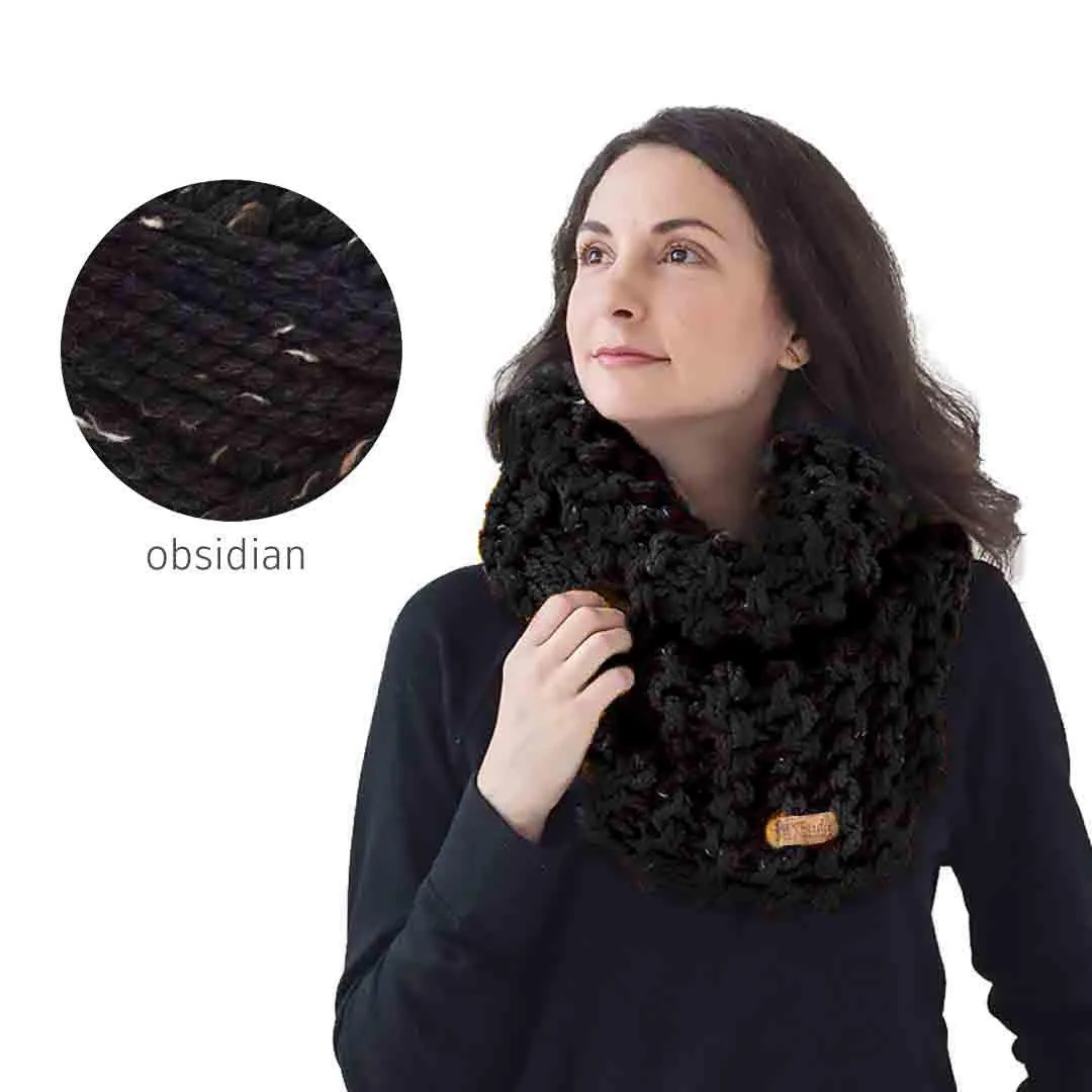 (40% Off) Oversized Chunky Cowl - Obsidian by Little Birdie Design Studio