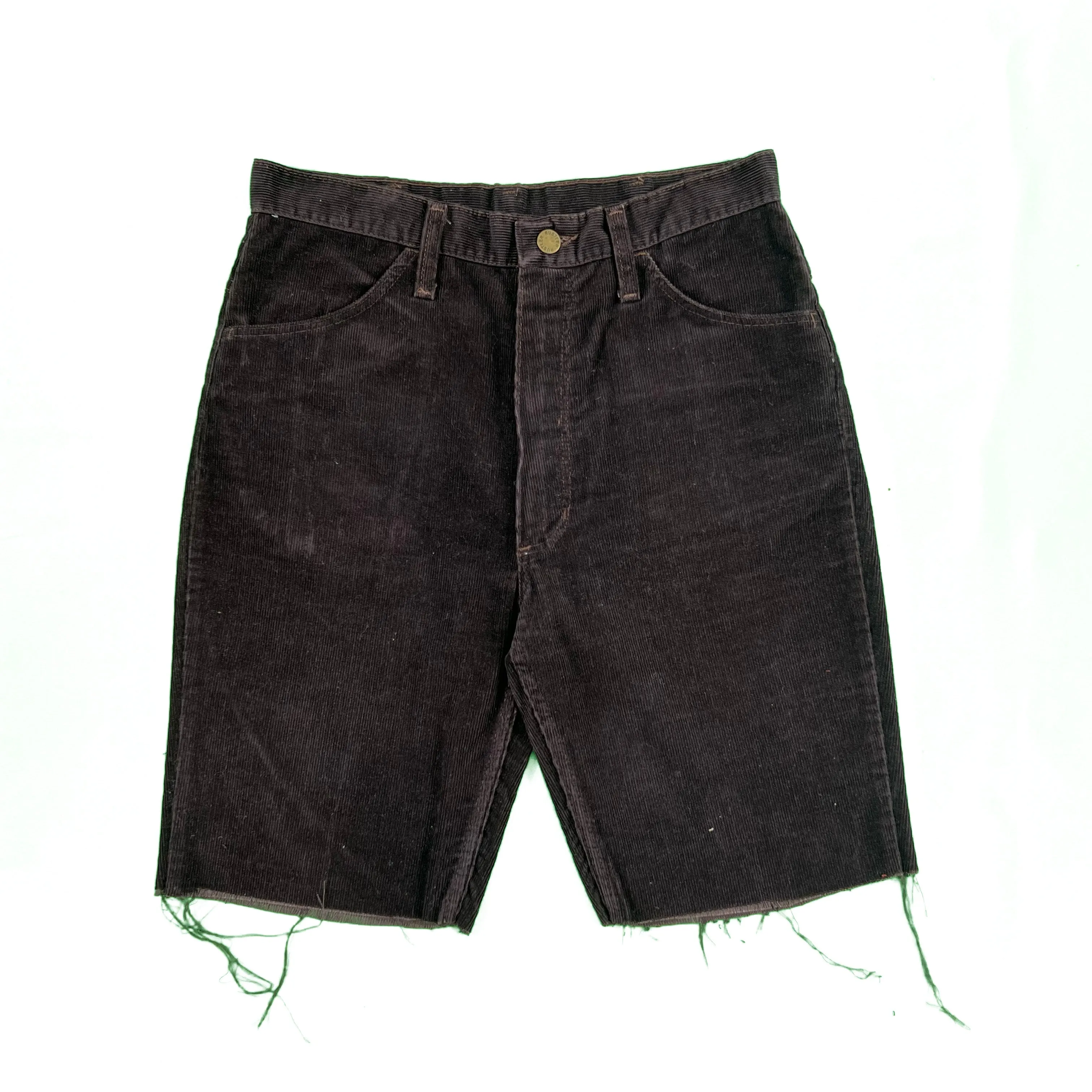 70s Dark Brown Cut Off Cord Shorts- 29x9.5