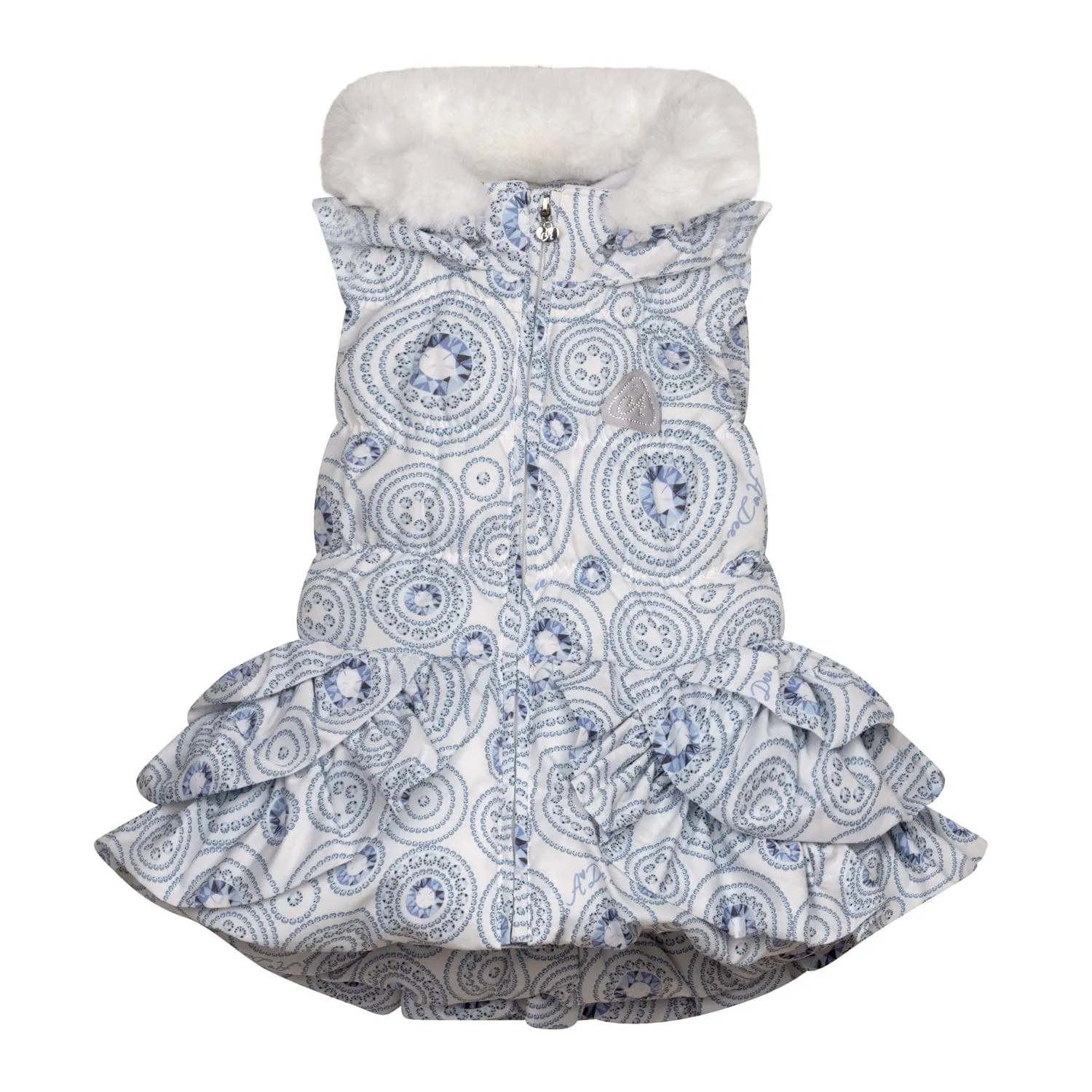 A DEE - A Dee On Ice Penny Diamond Print Gilet - Snow White