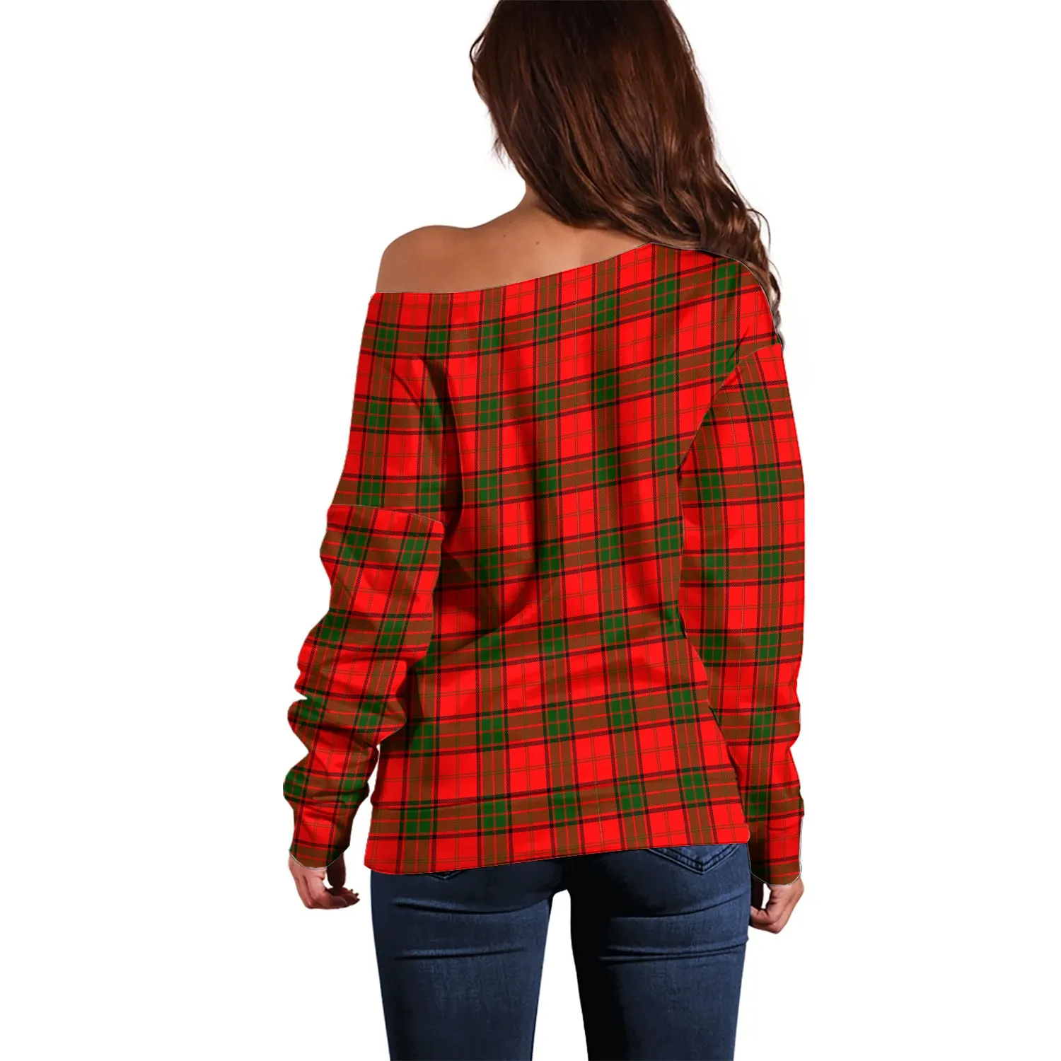 Adair Tartan Off Shoulder Women Sweater