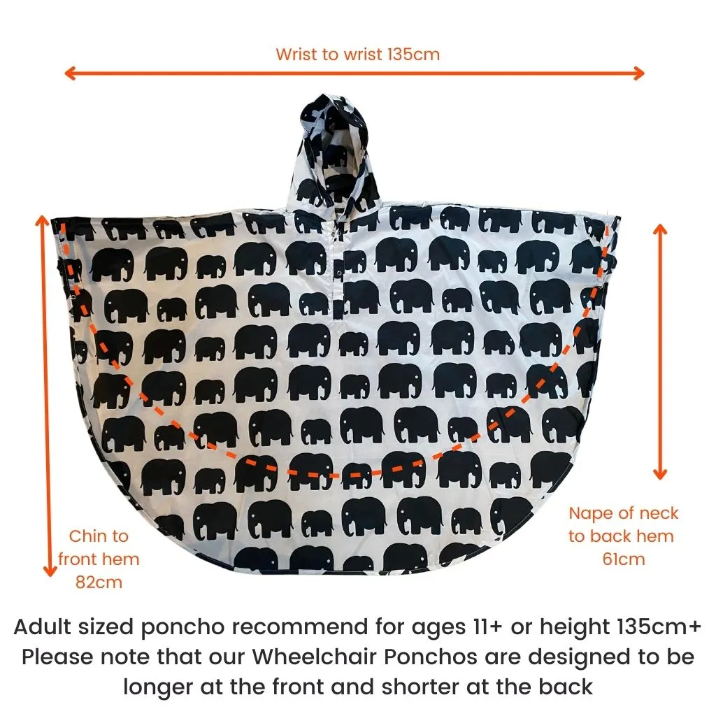 Adult Wheelchair Poncho - GREY ELEPHANT