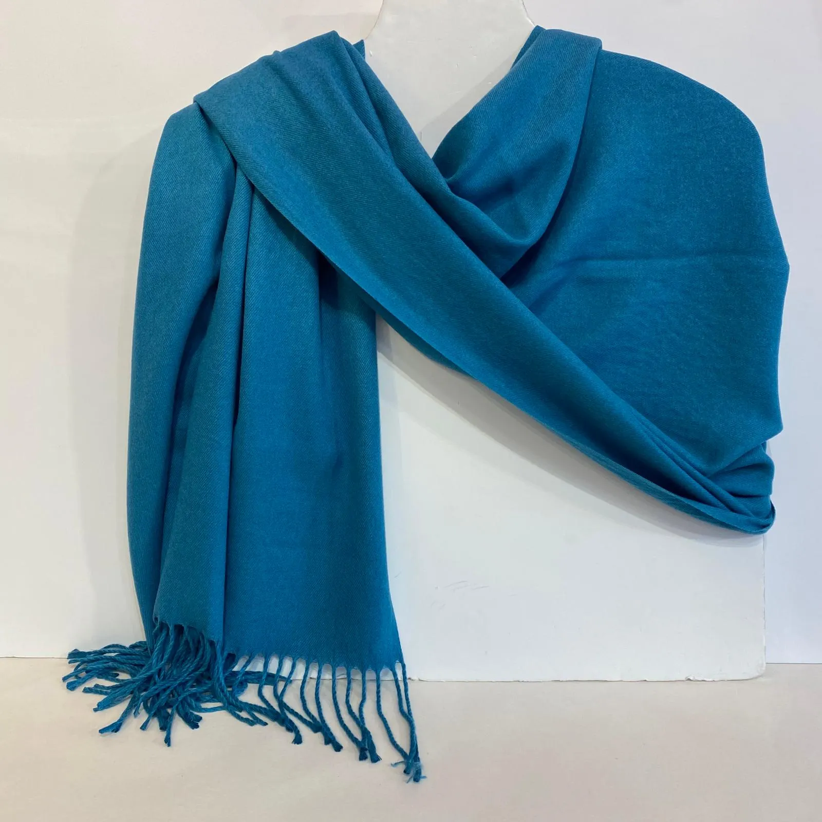 Aggie Cashmere Mix Wrap - Petrol Blue