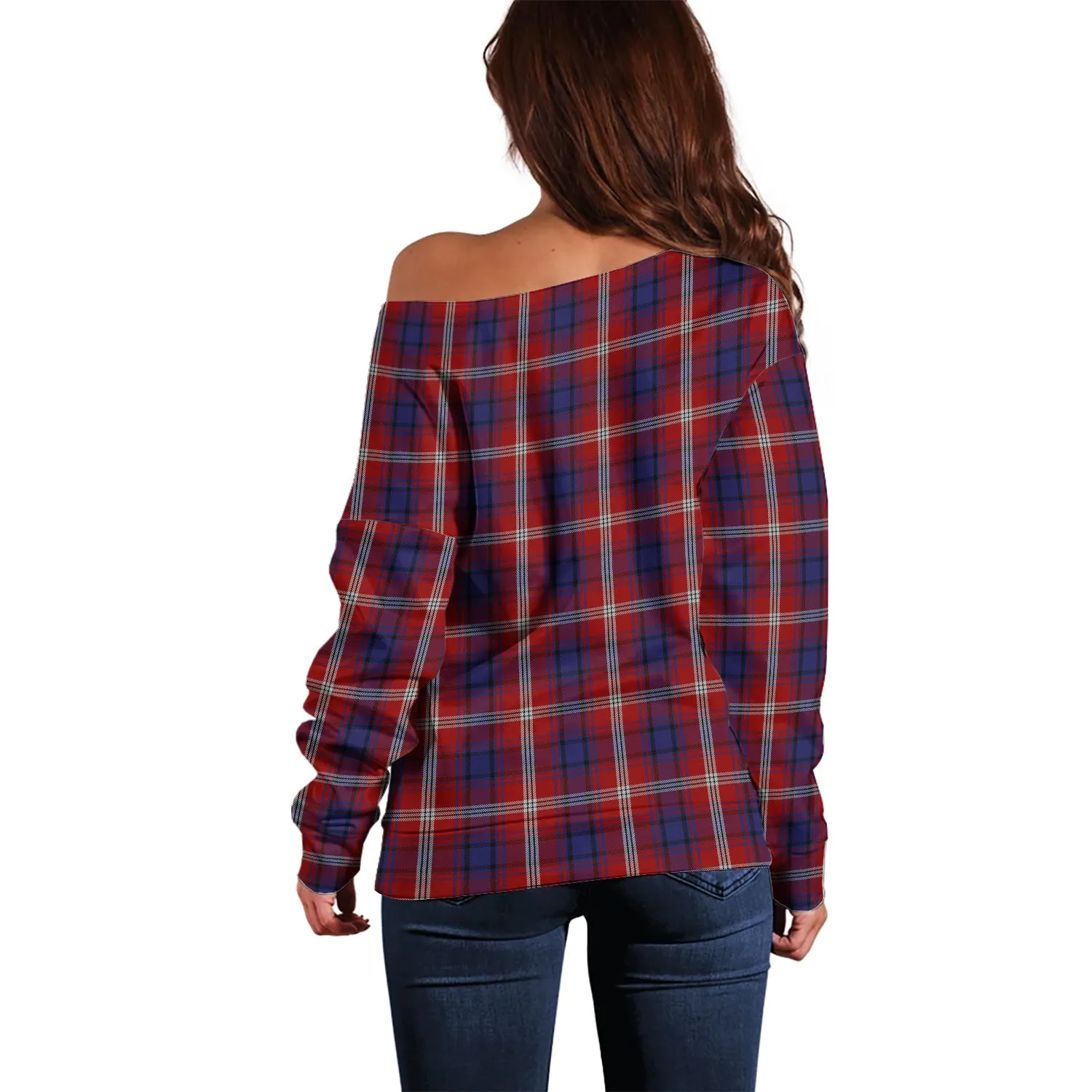 Ainslie Tartan Off Shoulder Women Sweater