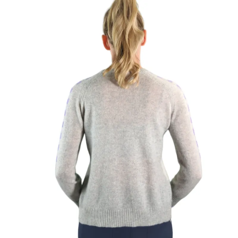 Alashan Cashmere Checkerboard Sweater - Ash/Lilac