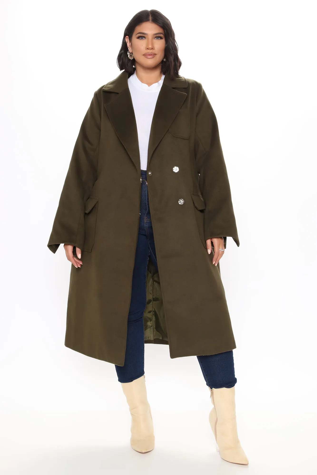 Amore Trench Coat - Olive