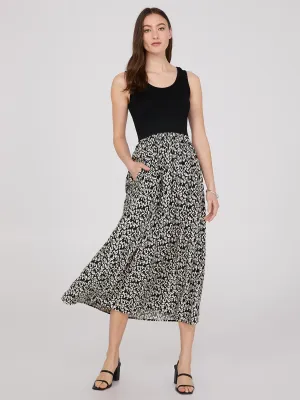 Animal Print Skirt Dress With Pockets