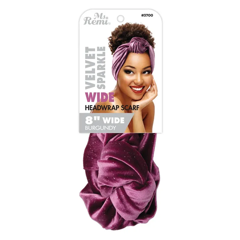 ANNIE MS. REMI Wide Silky Headwrap Scarf Velvet Sparkle [ASSORTED COLOR] #03700