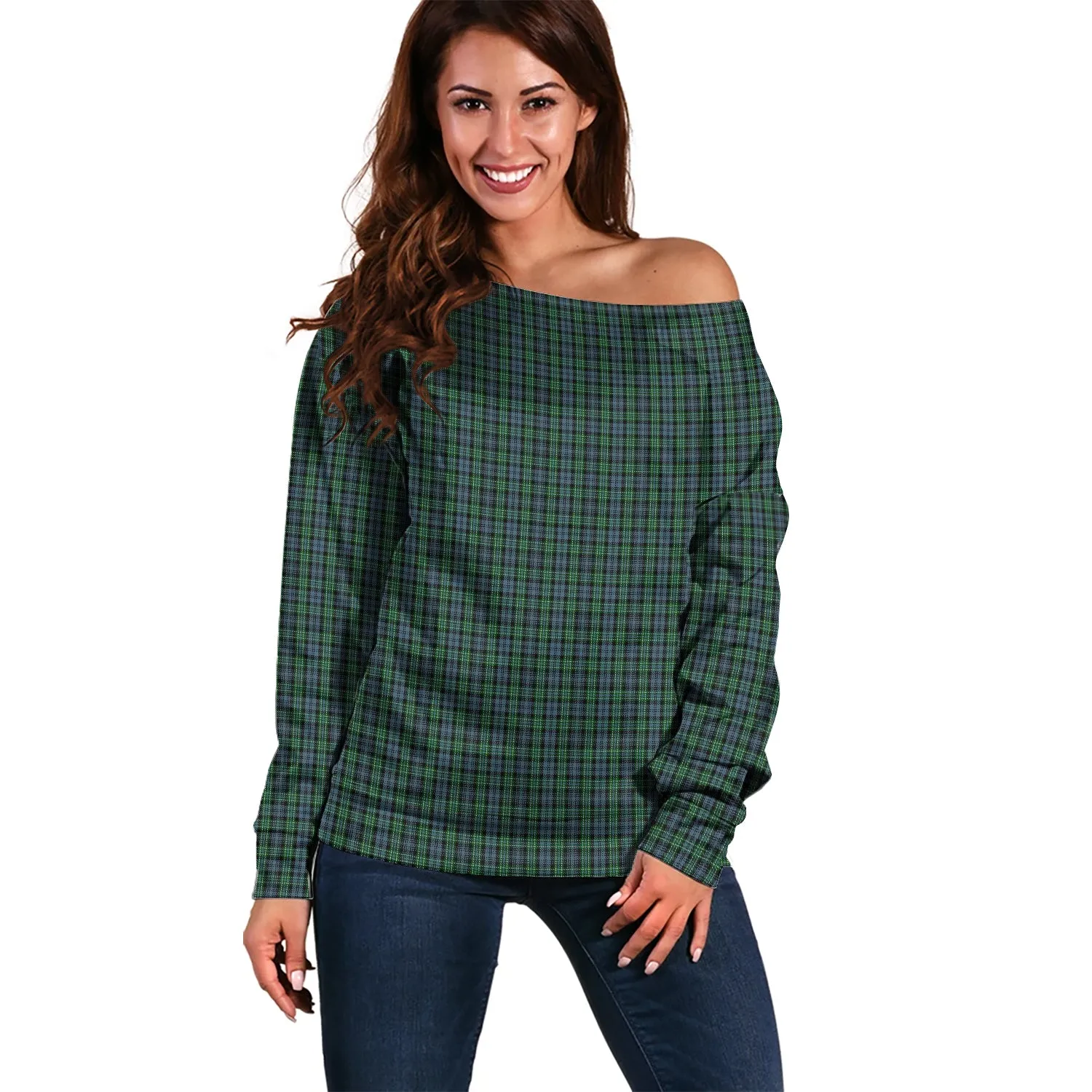 Arbuthnot Tartan Off Shoulder Women Sweater