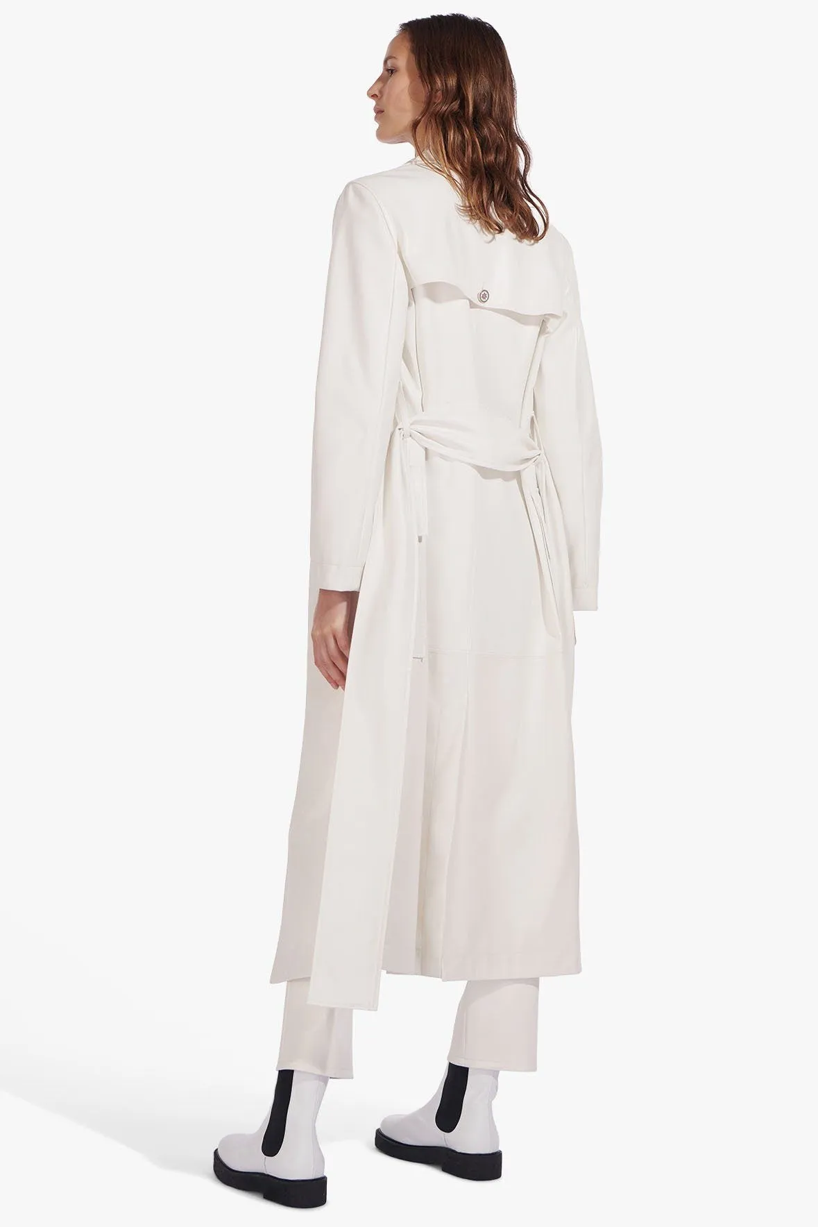 ASHLEY COAT | IVORY VEGAN LEATHER