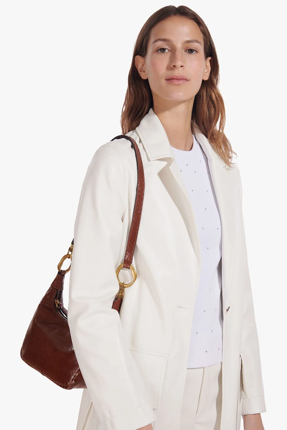 ASHLEY COAT | IVORY VEGAN LEATHER