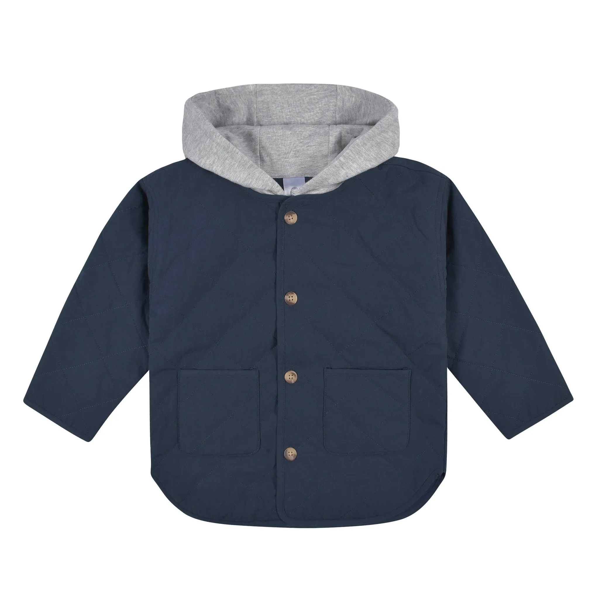 Baby & Toddler Boys Navy Quilted Hooded Jacket