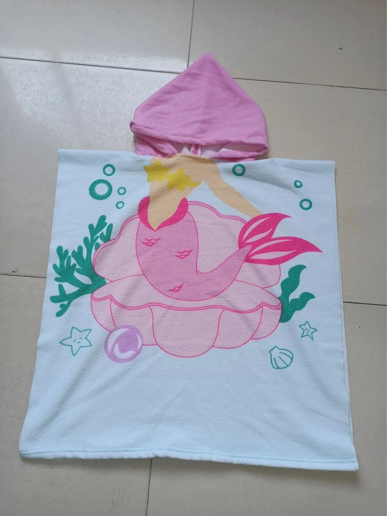 Beach Towel For Kids Hooded Bath Towel Poncho Kids Towel Microfiber Baby Towel For Girls 2-6 Years Bathroom Beach Swim Cover