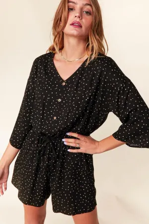 Black Dot Romper