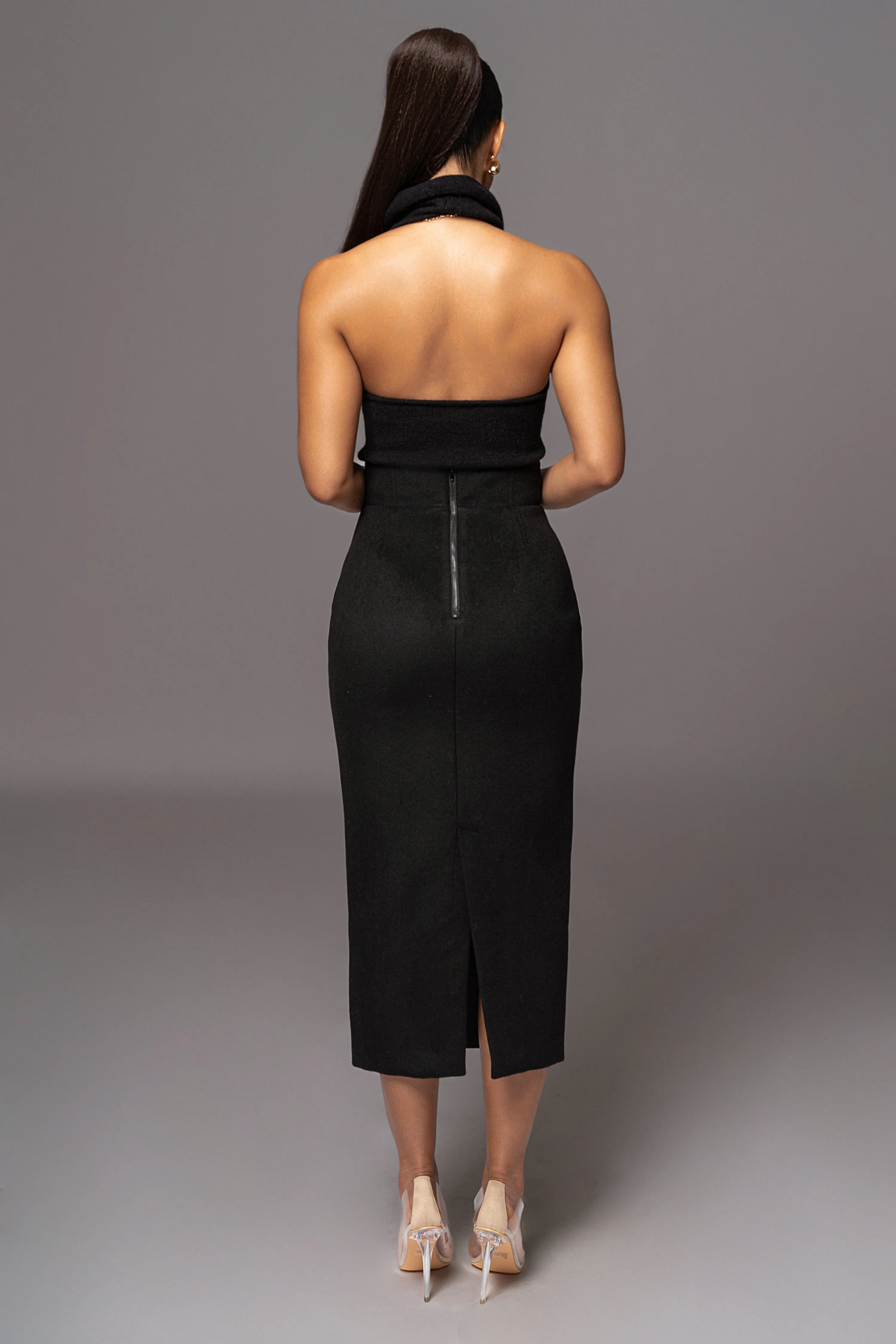 Black Nostalgia High Waist Skirt