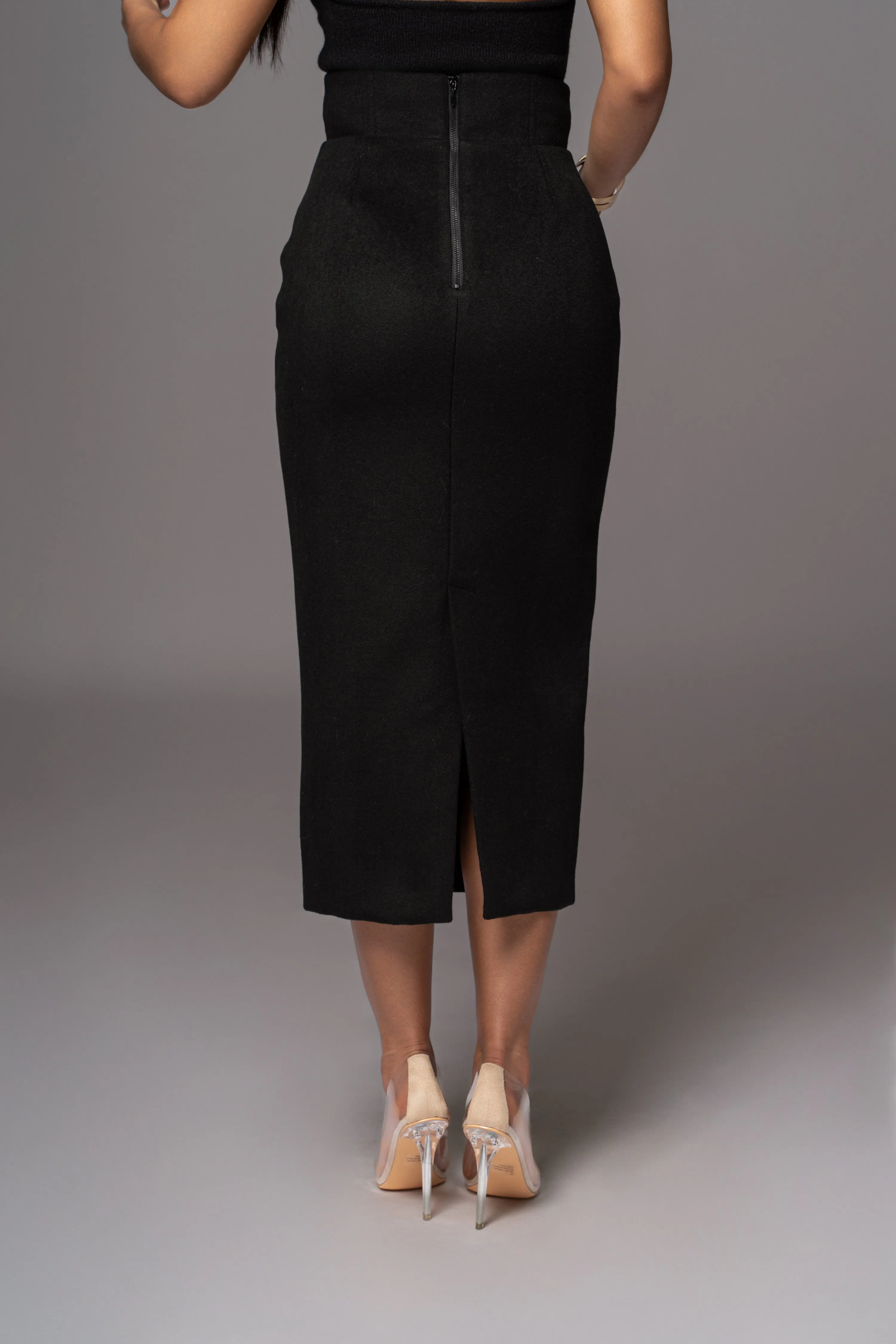 Black Nostalgia High Waist Skirt