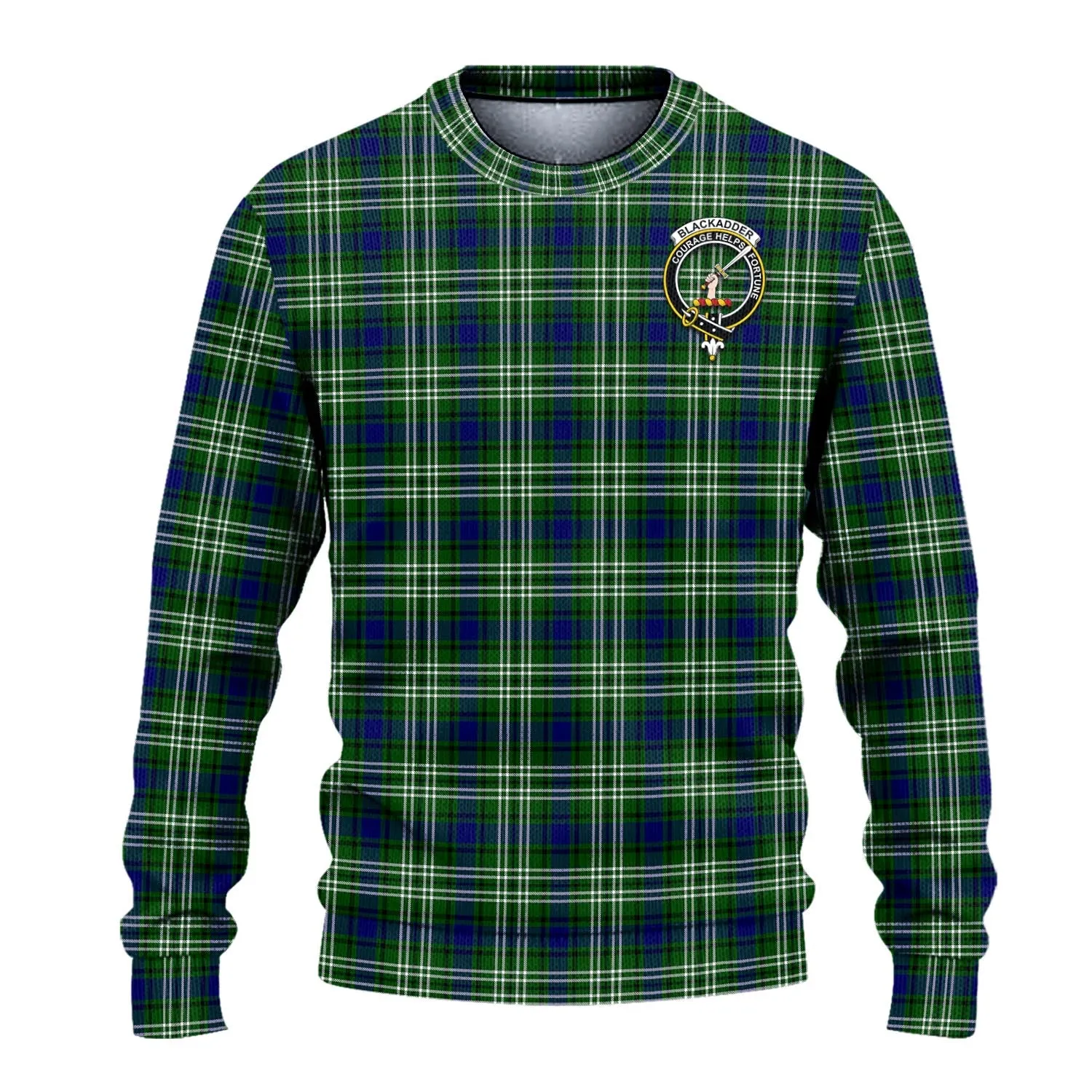 Blackadder Tartan Ugly Sweater with Family Crest