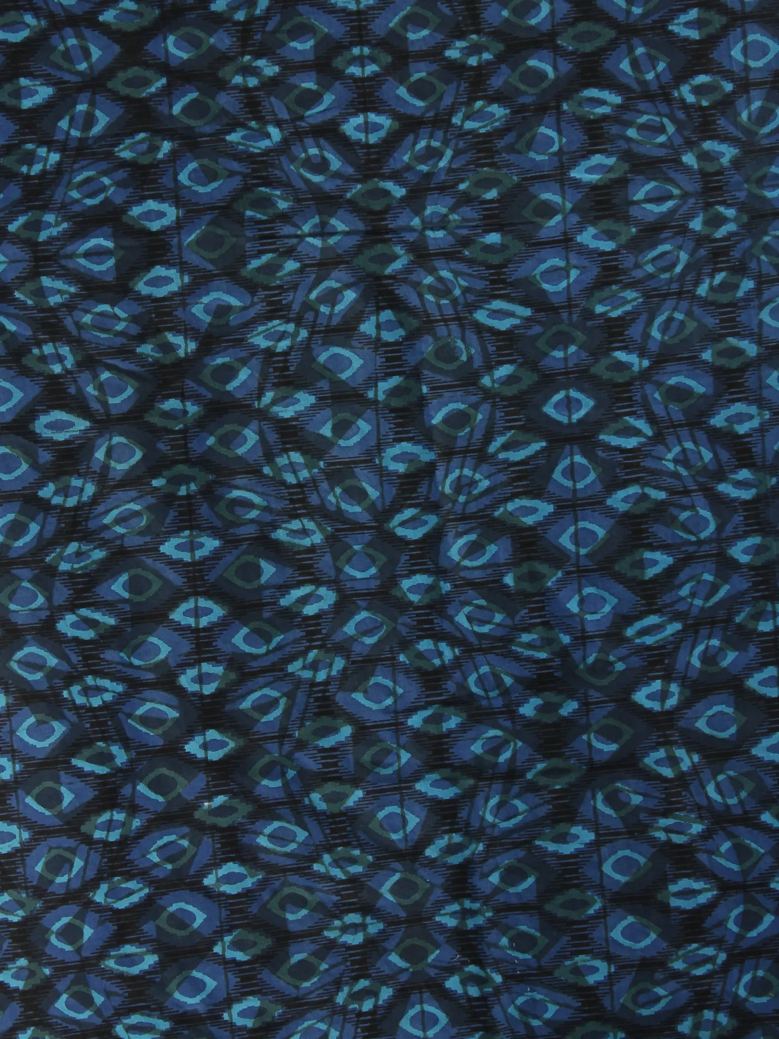 Blue Black Hand Block Printed Wrap Around Skirt  - S40F414