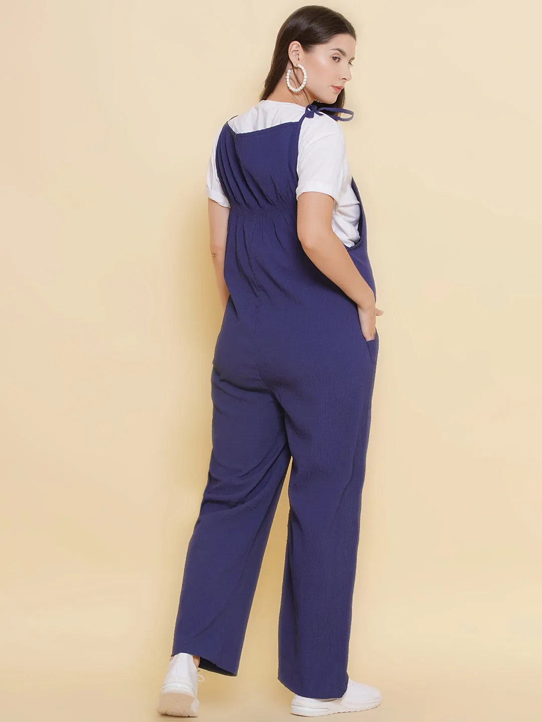 Blue Maternity Jumpsuit