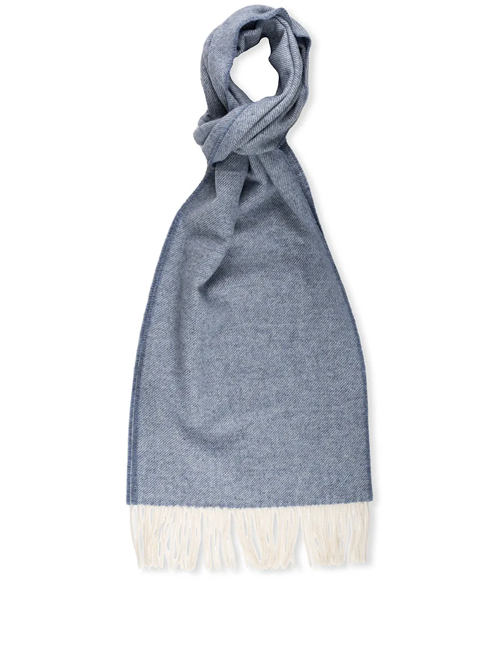 Blue Twill Wool Scarf