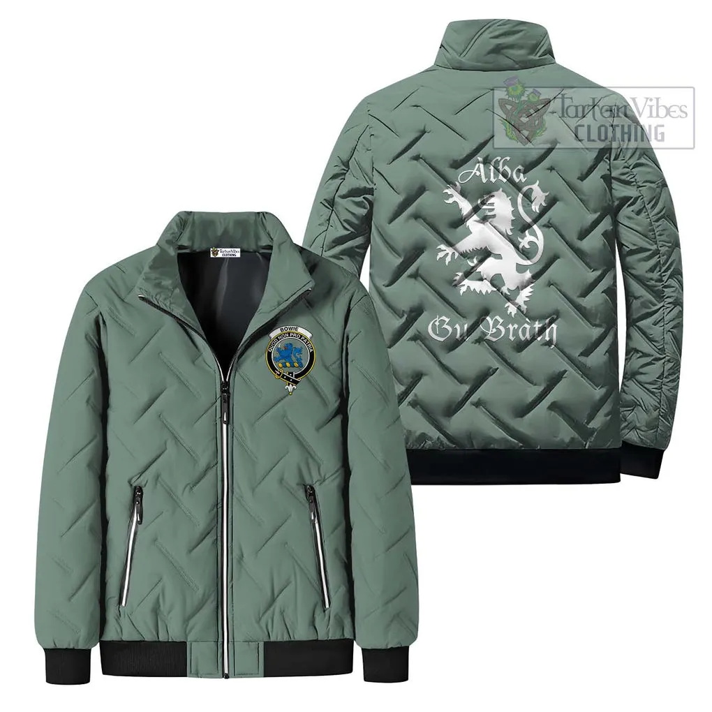 Bowie Family Crest Padded Cotton Jacket Lion Rampant Alba Gu Brath Style