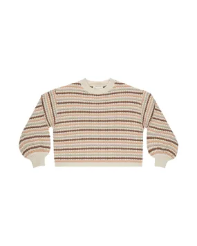 Boxy Crop Sweater || Honeycomb Stripe