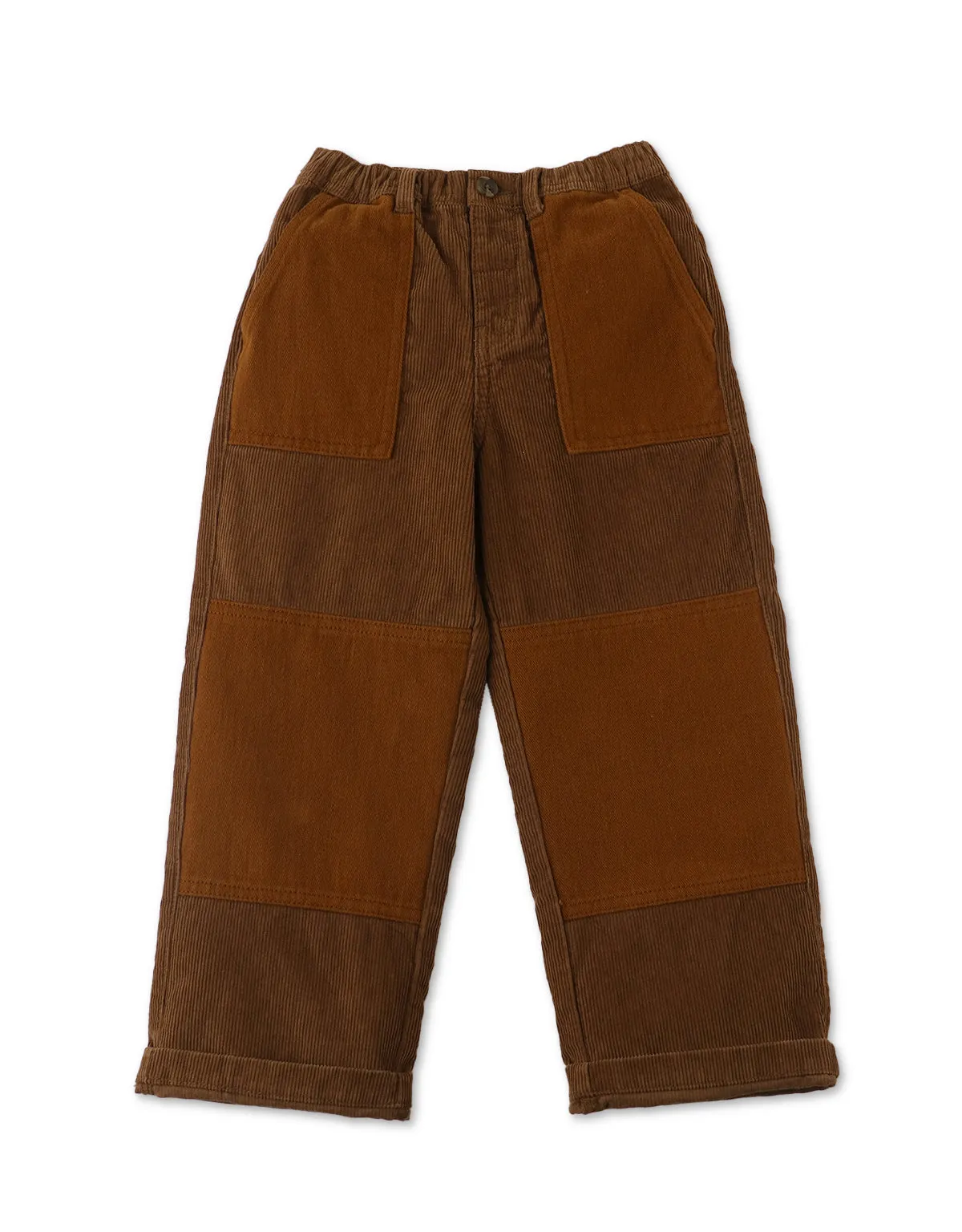 BOYS CORDUROY AND TWILL LOOSE COMBI PANTS