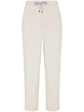 BRUNELLO CUCINELLI Men's Elegant Beige Corduroy Trousers