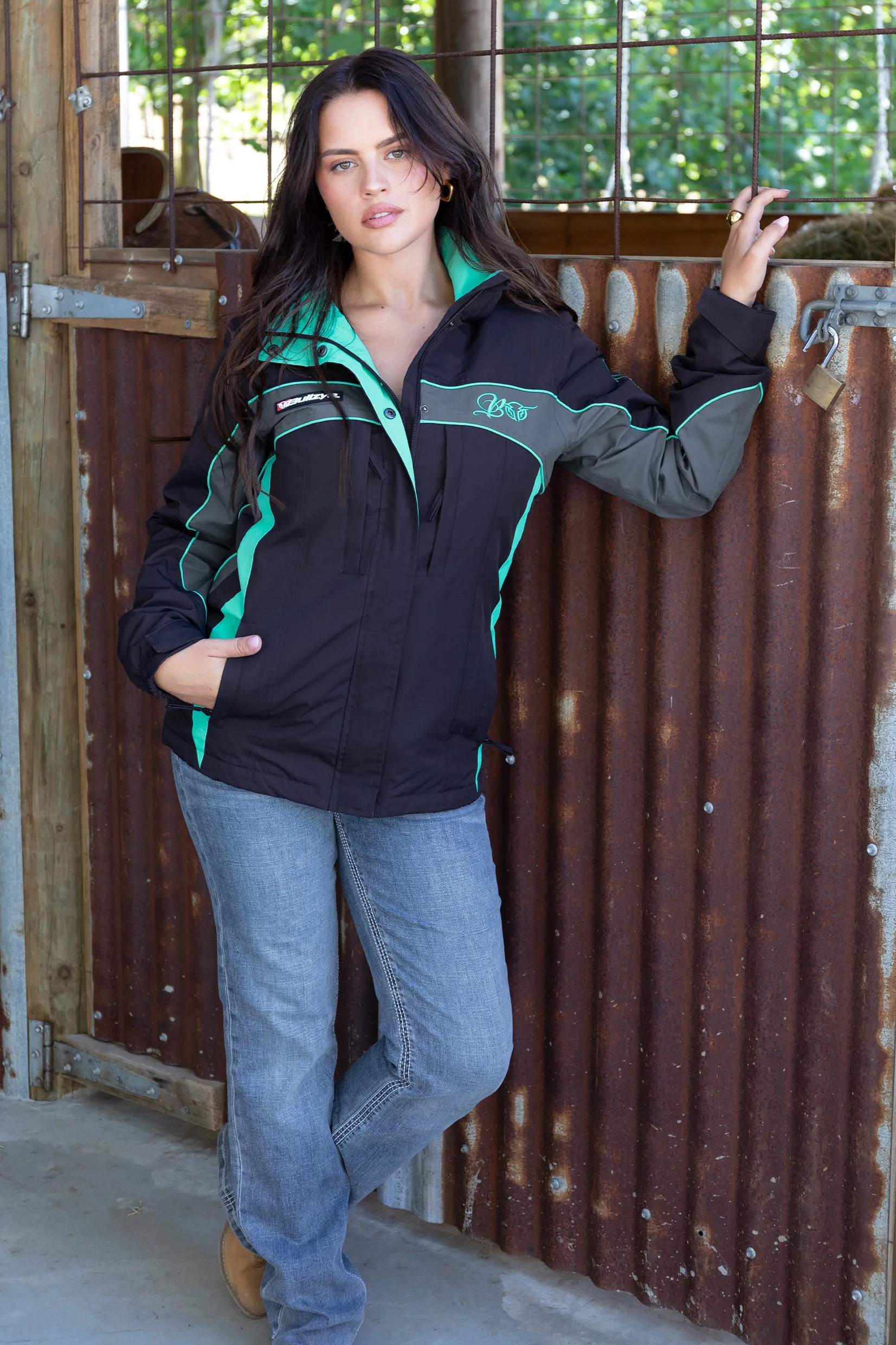 Bullzye Ladies Carla Jacket - Dark Navy/Turquoise - B4W2709057