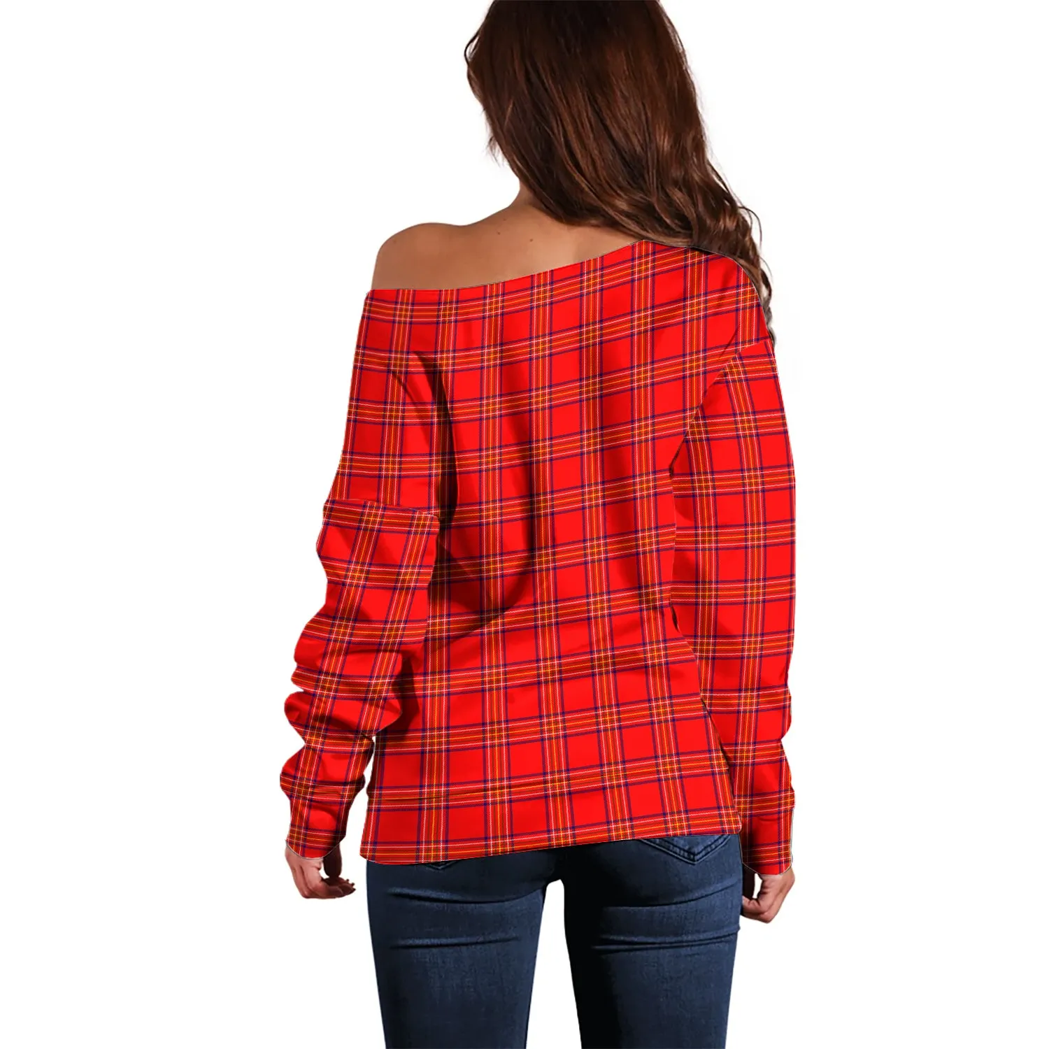 Burnett Modern Tartan Off Shoulder Women Sweater