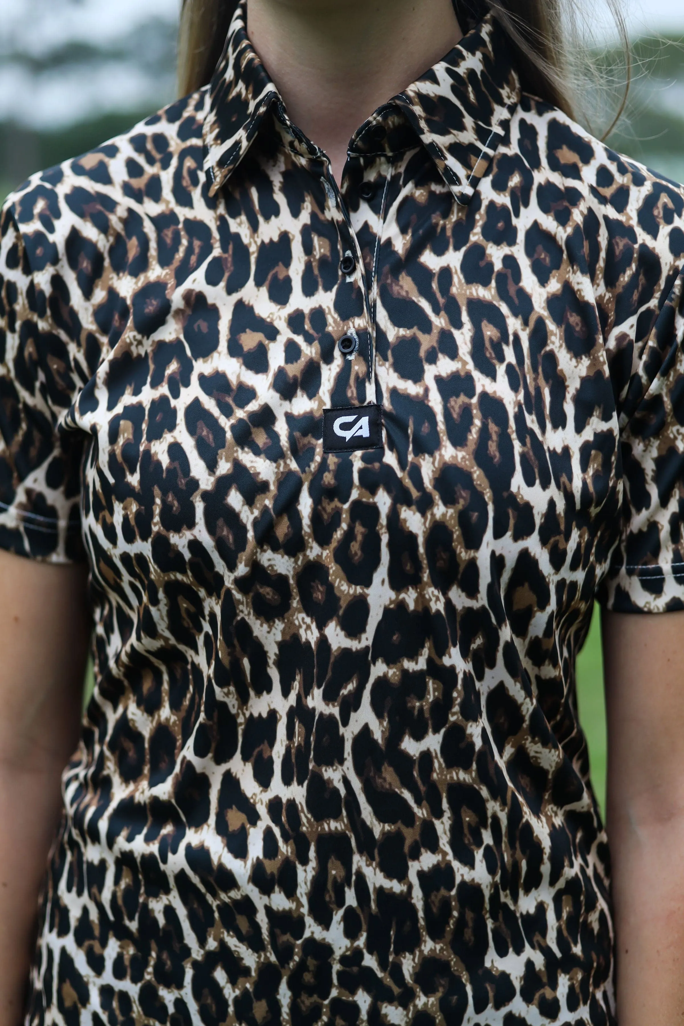 CA Ladies Funky Golf Shirt | Leopard Print