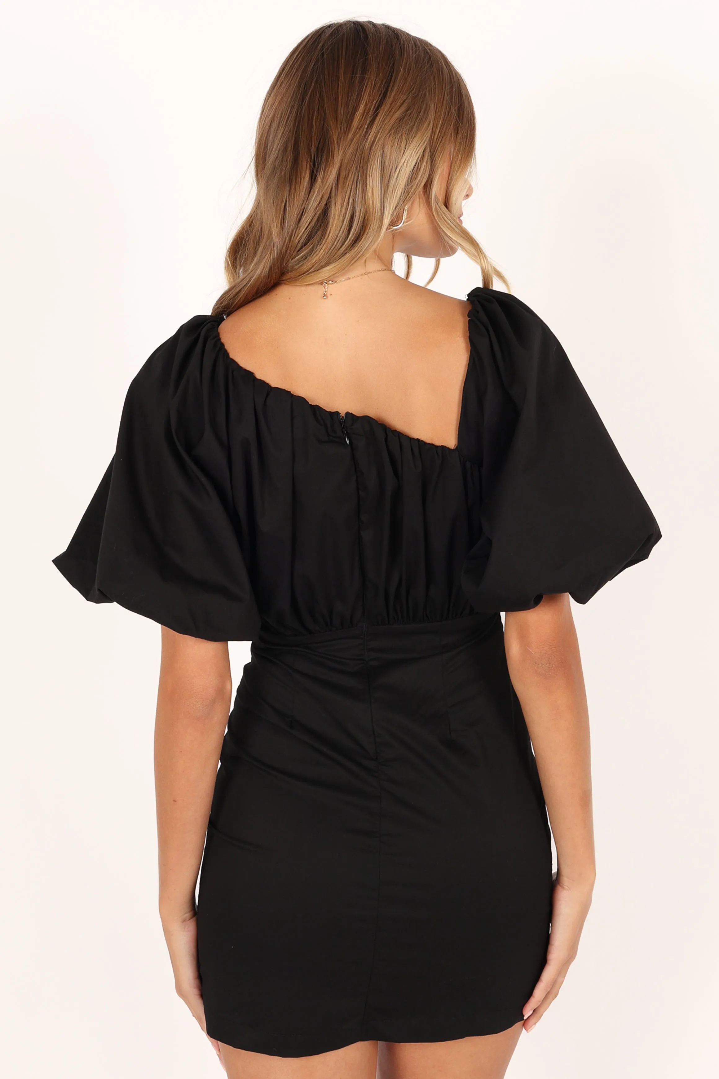 Cabello One Shoulder Mini Dress - Black