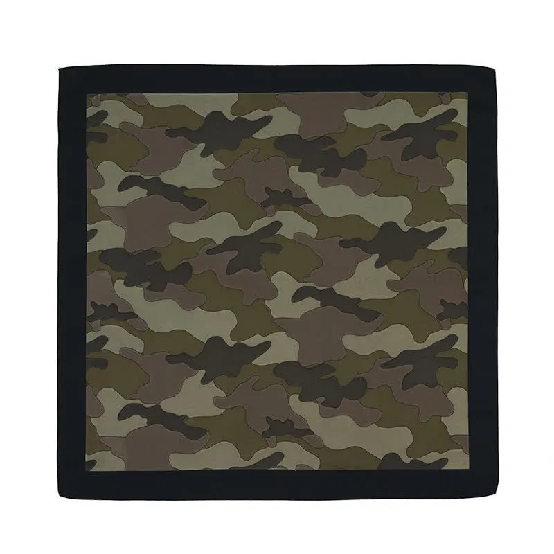 Camouflage Pattern Square Scarf with Scarf Buckle