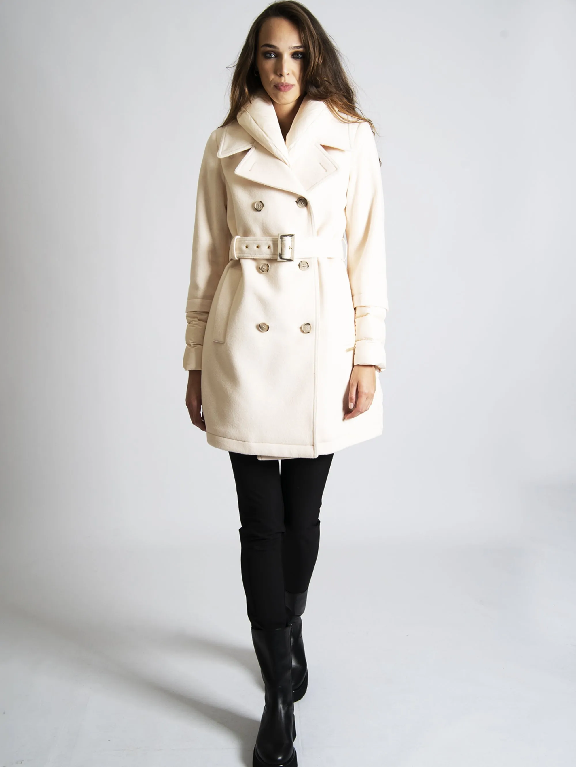 Cappotto Trench Ibrido Avorio