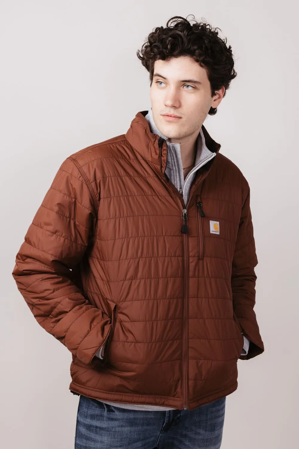 Carhartt Rain Defender Insulated Rain Jacket for Men in Mocha | 102208-B80-MOCHA