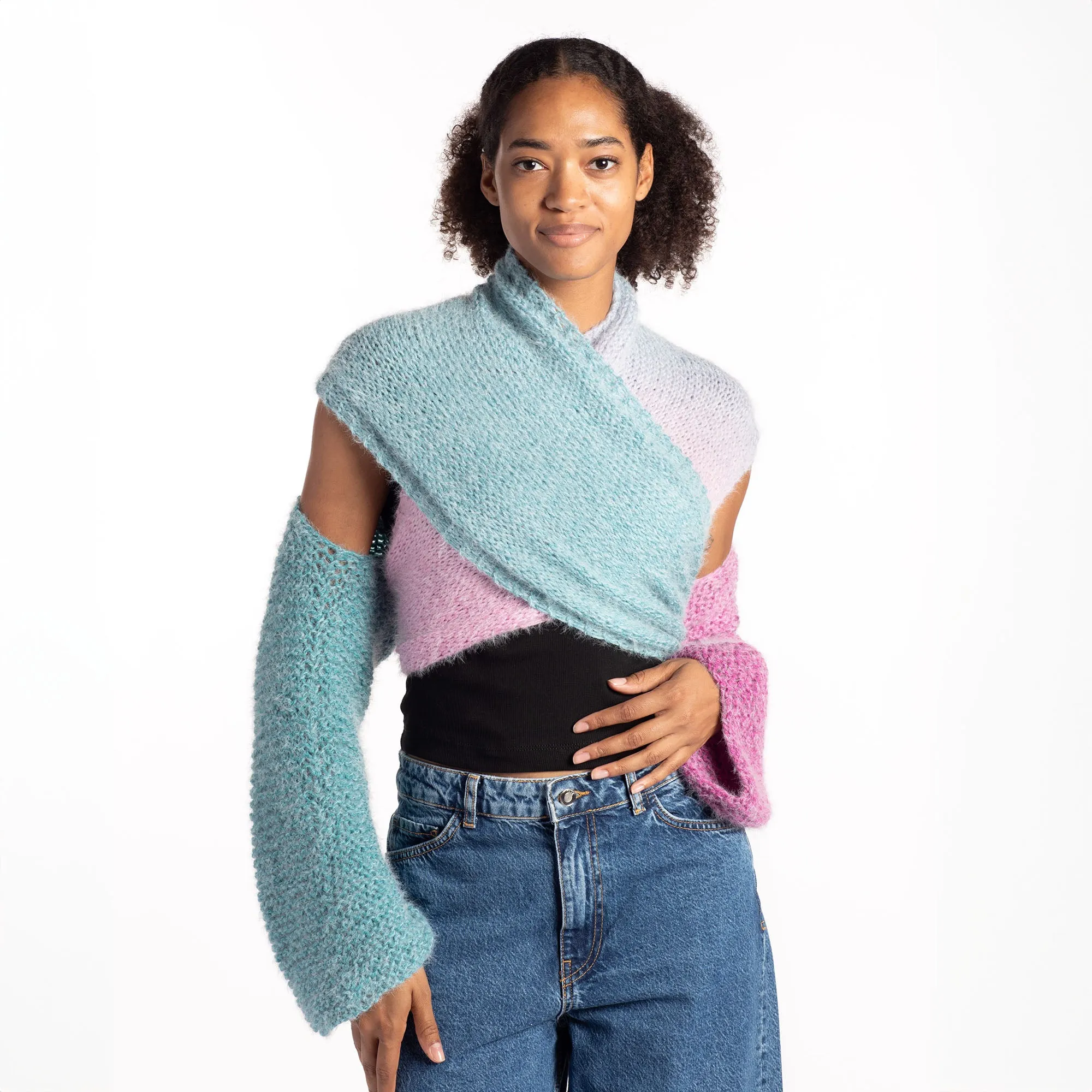 Caron Colorama Halo Knit Twisted Wrap