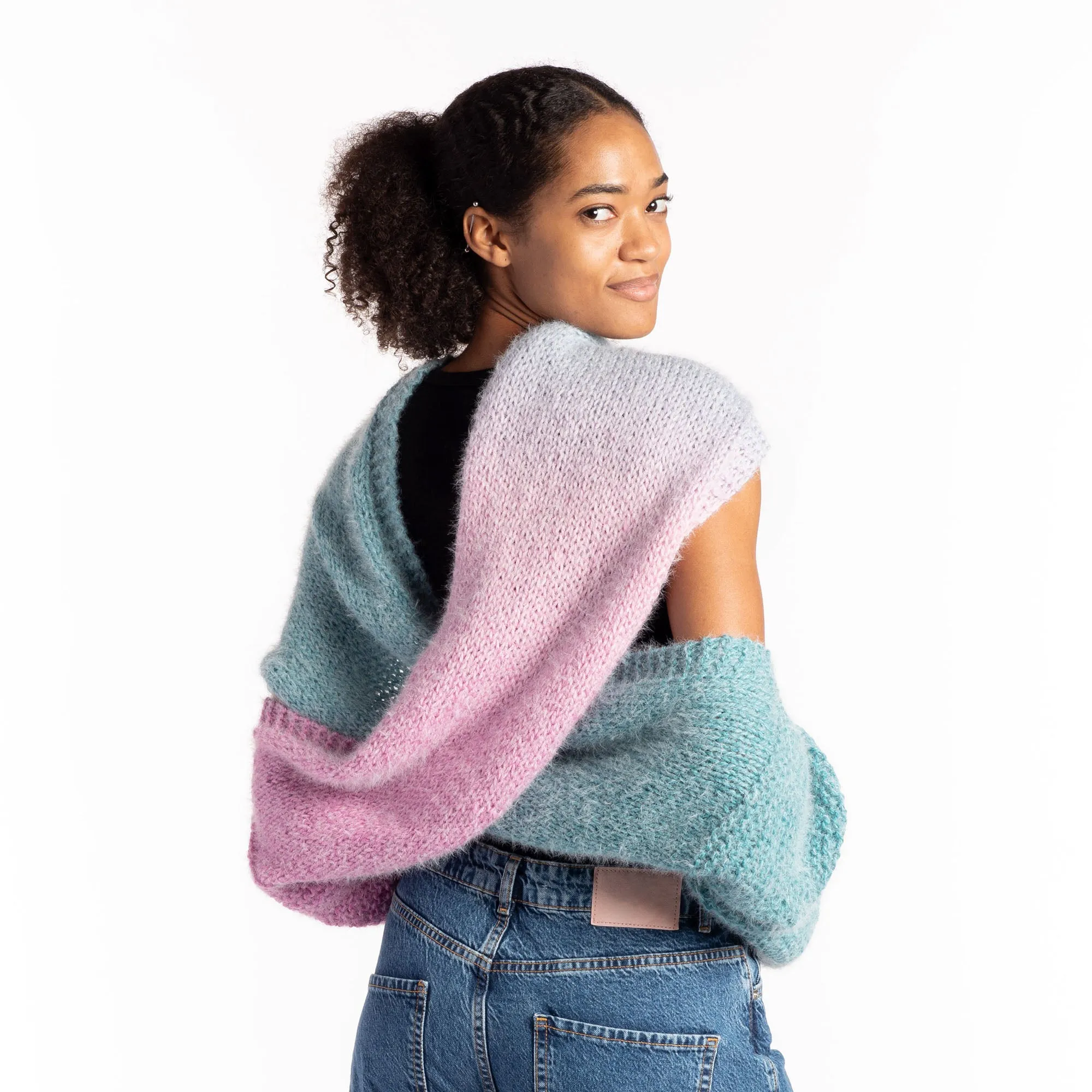 Caron Colorama Halo Knit Twisted Wrap