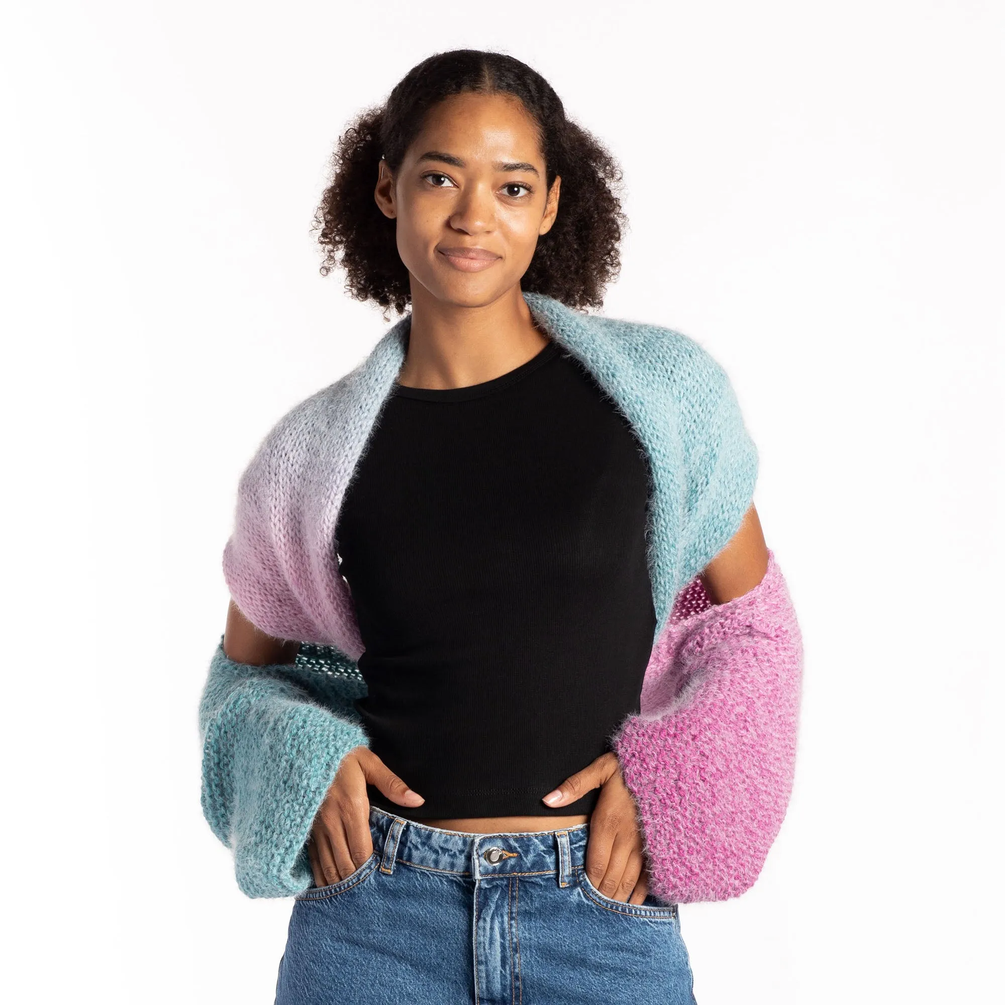 Caron Colorama Halo Knit Twisted Wrap