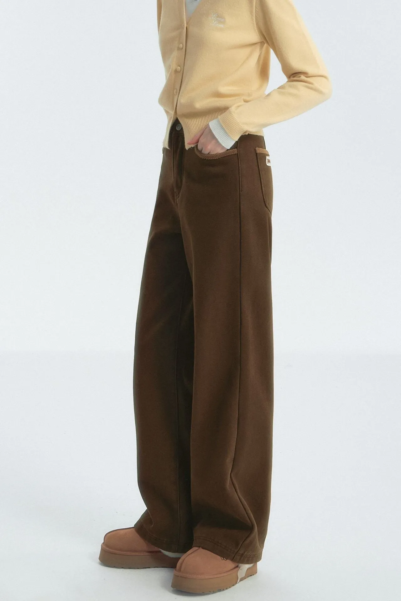 Casual Corduroy Fleece Pants