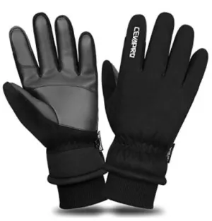 Cevapro -30℉ Waterproof Winter Gloves Suede 3M Insulated Gloves for Men Women Cold Weather Running Hiking Skiing