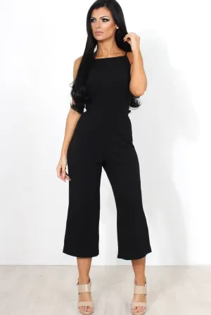 Chantelle Black High Neck Culotte Jumpsuit