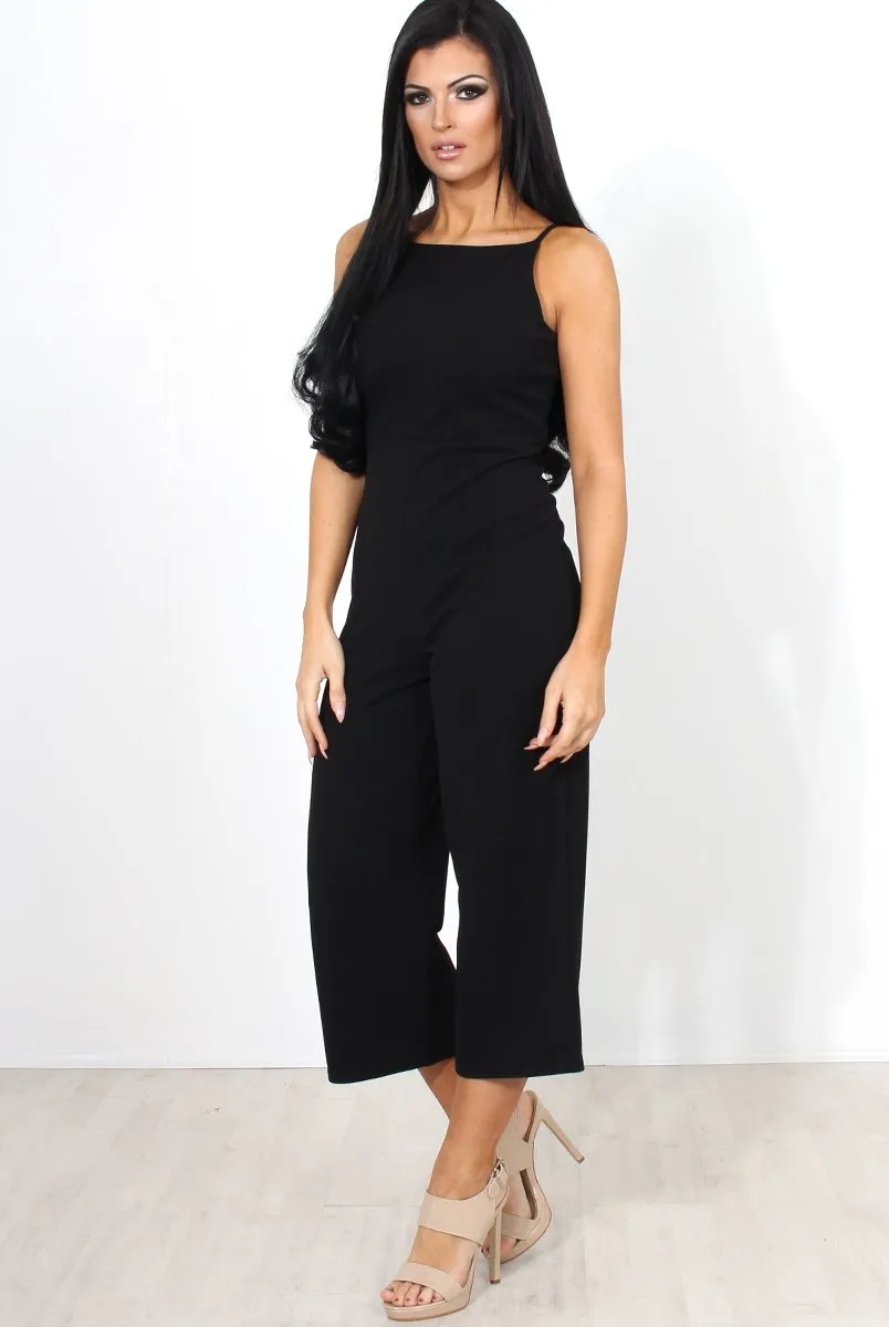 Chantelle Black High Neck Culotte Jumpsuit