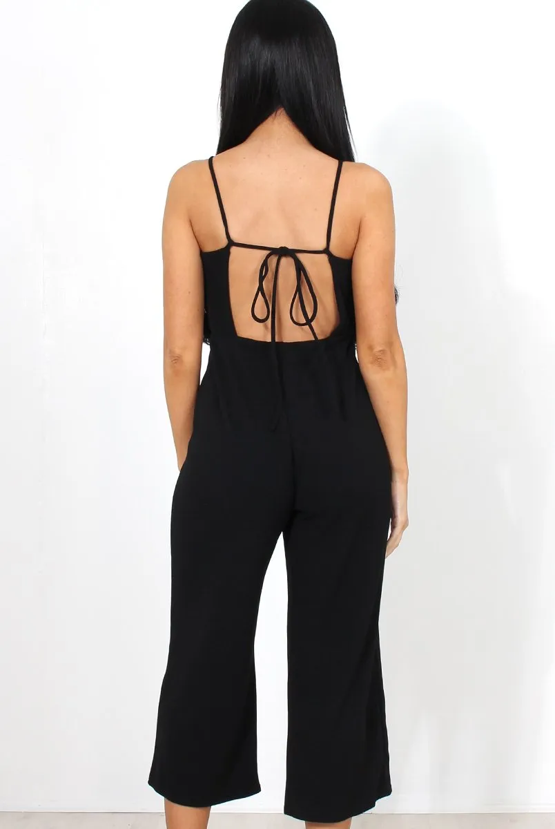 Chantelle Black High Neck Culotte Jumpsuit