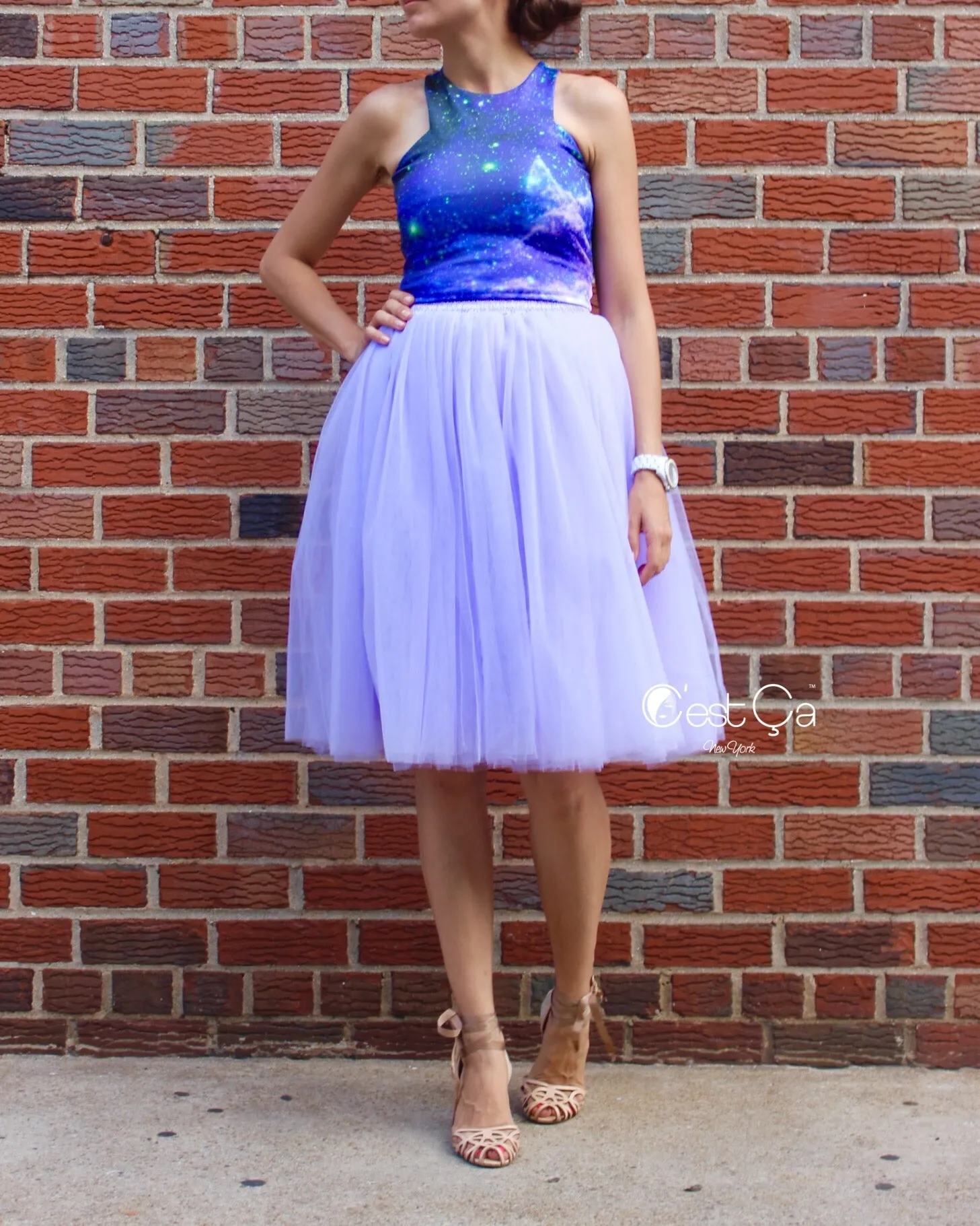 Clarisa Lavender Tulle Skirt - Midi