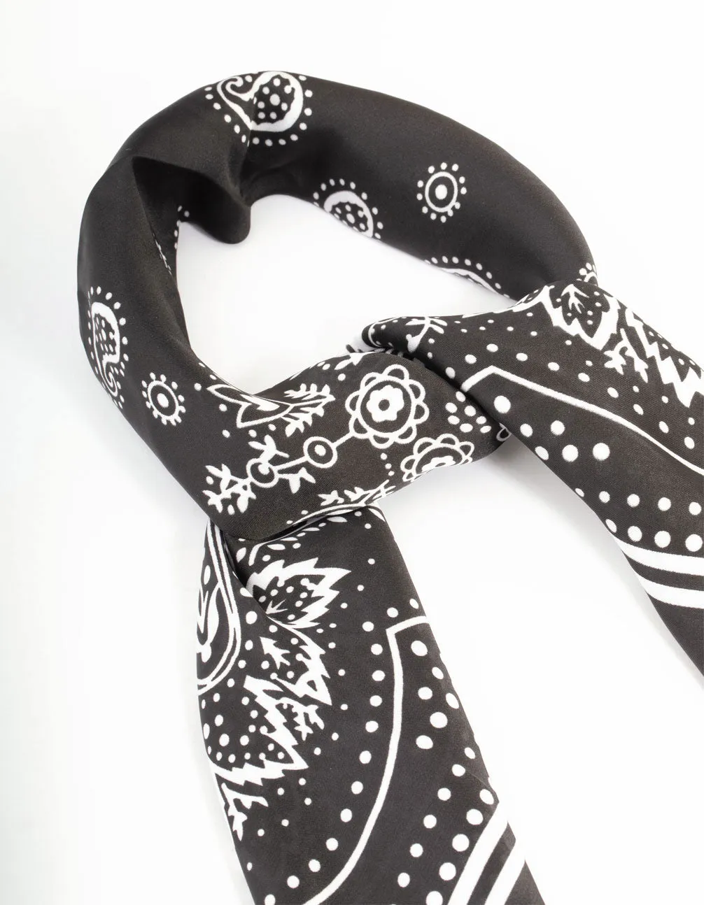 Classic Black  Fabric Paisley Scarf